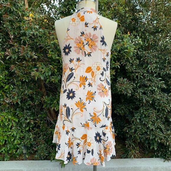 New with tags Olivaceous Floral Sleeveless Retro Pink Orange Short Dress - Picture 4 of 8